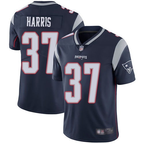 New England Patriots Football #37 Vapor Limited Navy Blue Men Damien Harris Home NFL Jersey